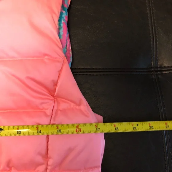Lilly Pulitzer Lauren Down Puffer Vest Salmon Pink Sz S EUC! - Picture 10 of 12